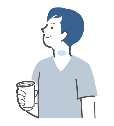 内視鏡（スコープ）を挿入しやすくするために、ノドの奥を麻酔します。